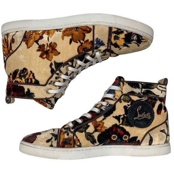 Christian Louboutin Bip Bip Orlato Velvet High Top Sneakers EU 36.5 US 6.5 - Picture 6 of 11